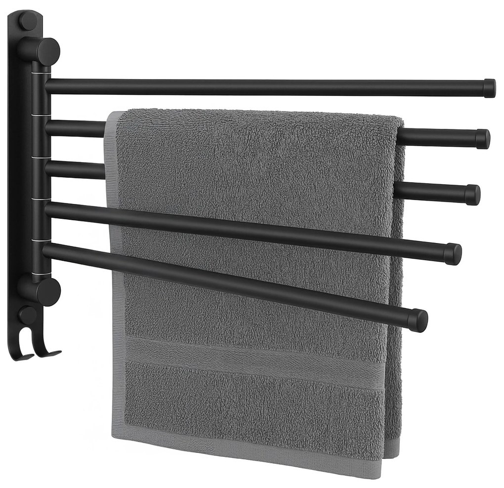 Kúpeľňový vešiak na uteráky ONTI čierny