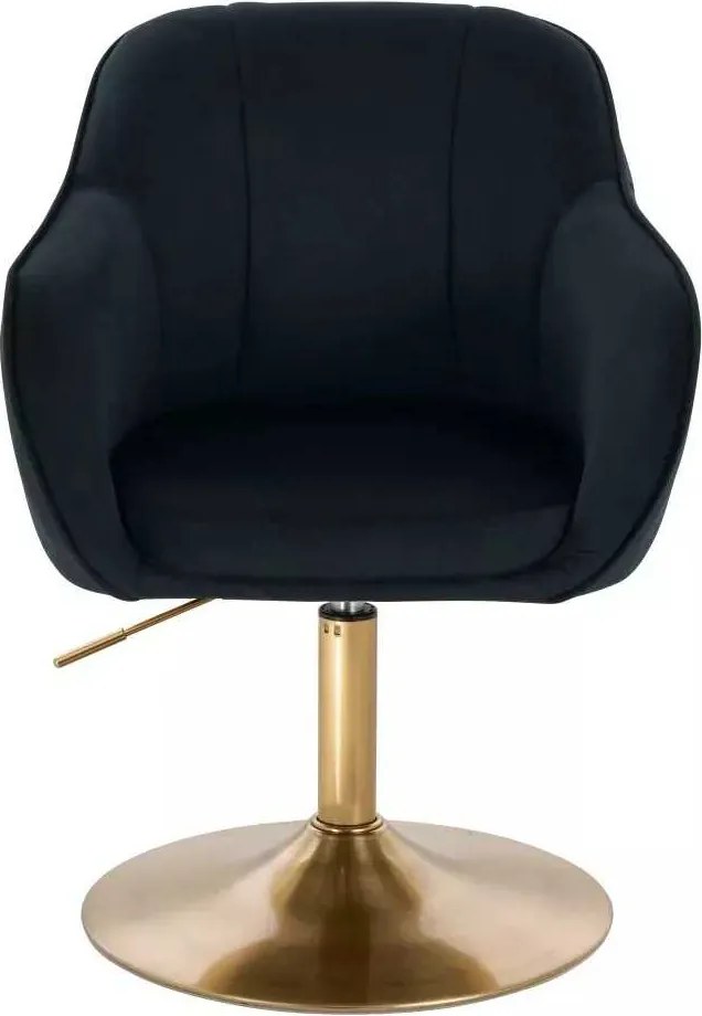 LuxuryForm DESIGN Stolička AVOLA VELUR na zlatom tanieri - čierna