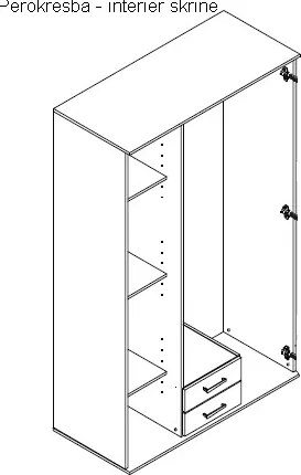 Šatníková skriňa Karl, biela