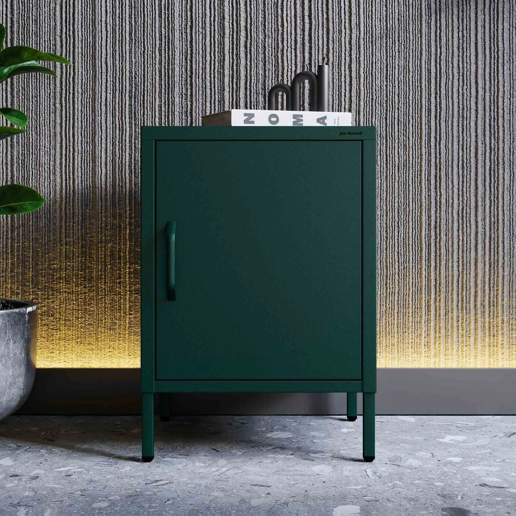 Nočný stolík MIA, 424 x 595 x 400 mm, Modern: fľaškovo zelená farba