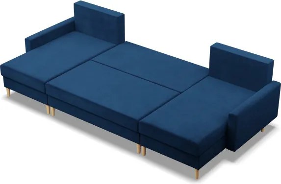 Sedacia súprava BLANK Elegant v tvare U tmavomodrá