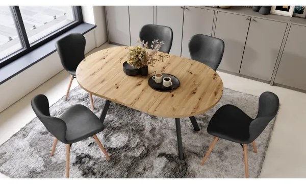 Jedálenský stôl ARTUR dub artisan/čierny