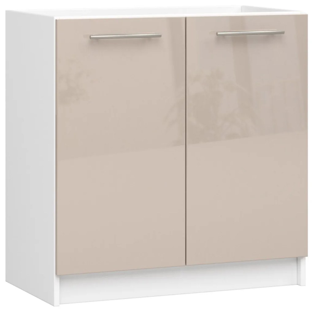 Kuchynská skrinka pod drez Olivie S 80 cm biela/cappuccino lesk