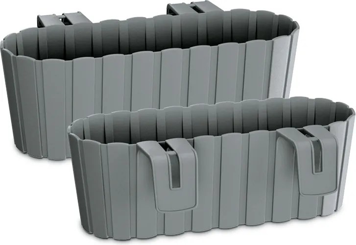 Plastový balkónový kvetináč DDECZ400 38,3 cm - sivý kameň
