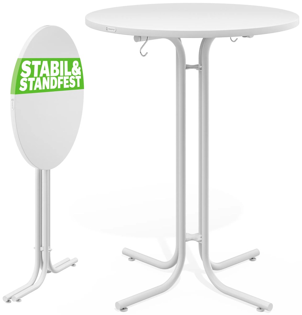 InternetovaZahrada Skladací barový stôl Ø70 cm - biely