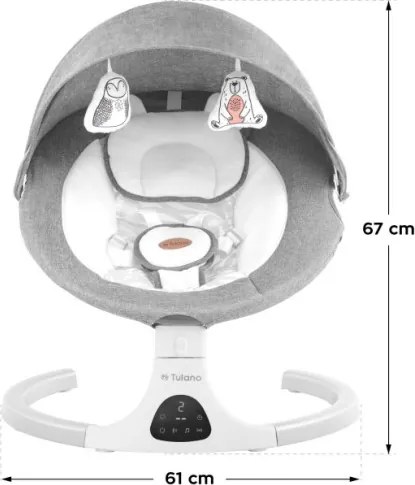 Detské hojdacie kreslo Astrid 35 sivé