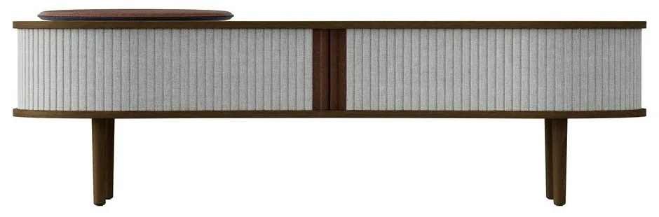 Sivo-hnedý TV stolík v dekore duba 140x40 cm Audacious – UMAGE