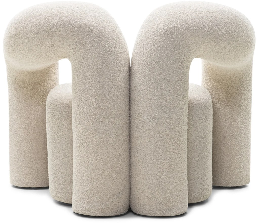 Designové křeslo Merry bouclé bílé