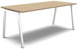 Rovný kancelársky stôl MOON A, 180 x 80 x 74 cm, rovné vyhotovenie, biely/biely