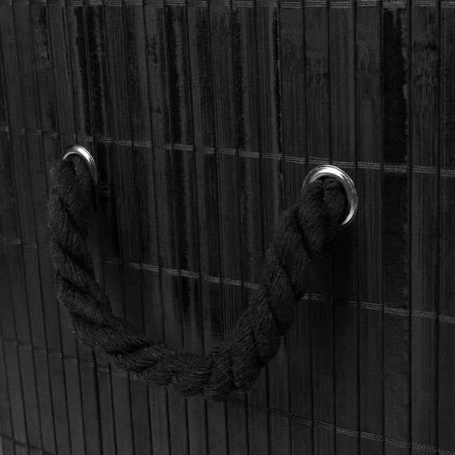 Kôš na bielizeň 100 l bambusový čierny