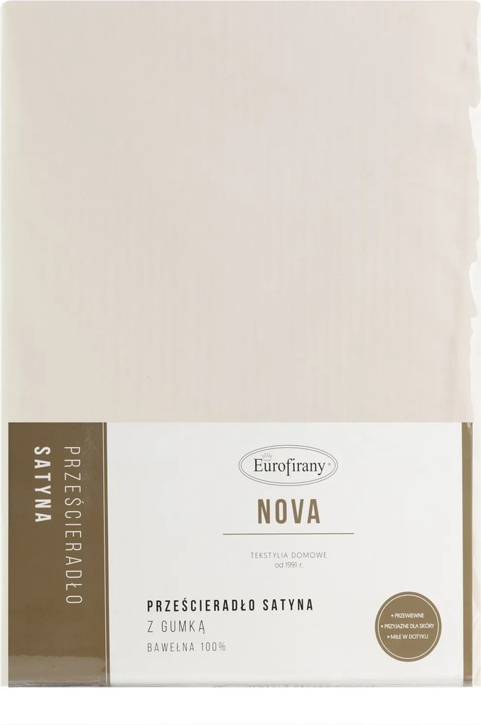 SATÉNOVÉ PRESTIERADLO NOVA3 140X200 CM, VÝŠKA 25 CM BÉŽOVÉ