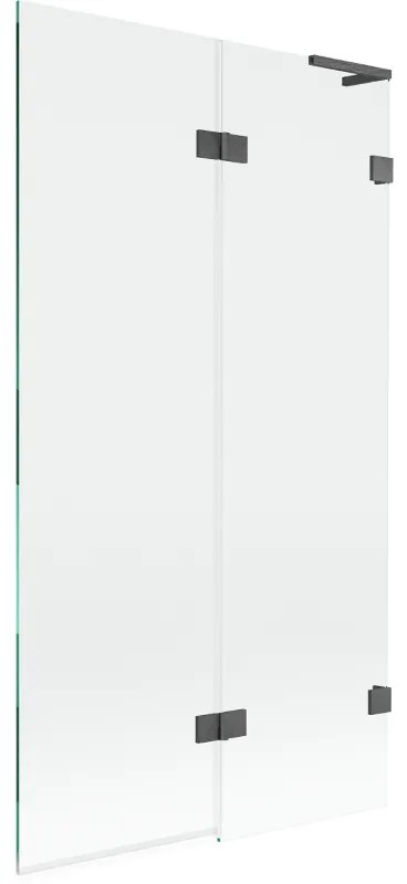 Mexen Lunar L, 2-krídlová vaňová zástena pravá 100 x 150 cm, číre sklo, grafitová, 897L-100-100-66-00-P