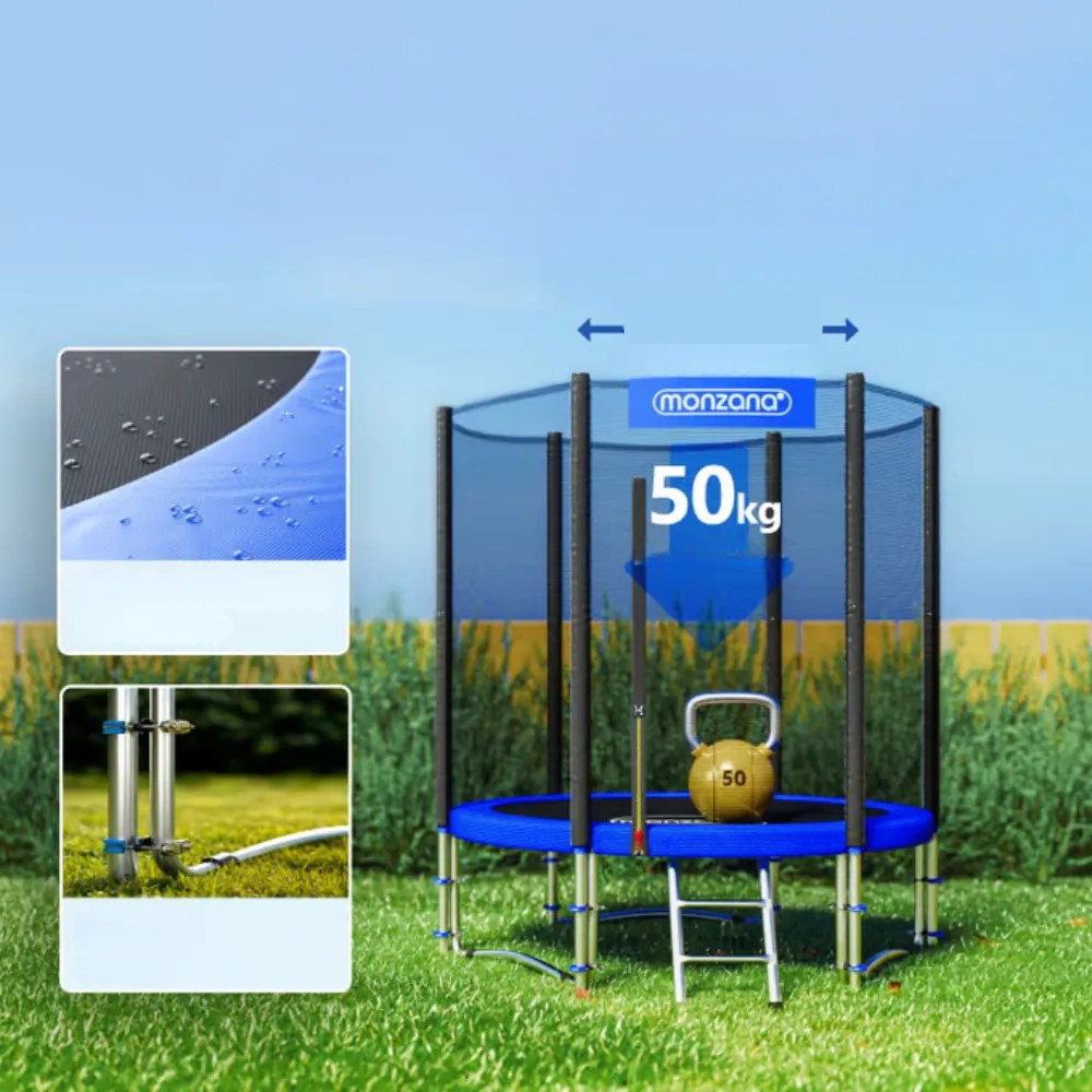 Monzana Trampolína s bezpečnostnou sieťou JUMP, Ø183 cm, čierna/modrá