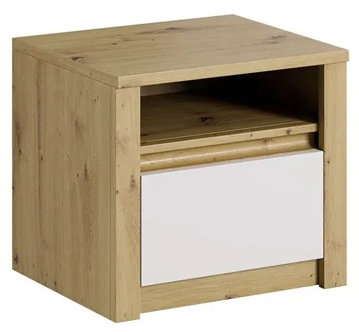 Nočný stolík so zásuvkou SN Nicenna NC08, Farba:: dub artisan / sivá