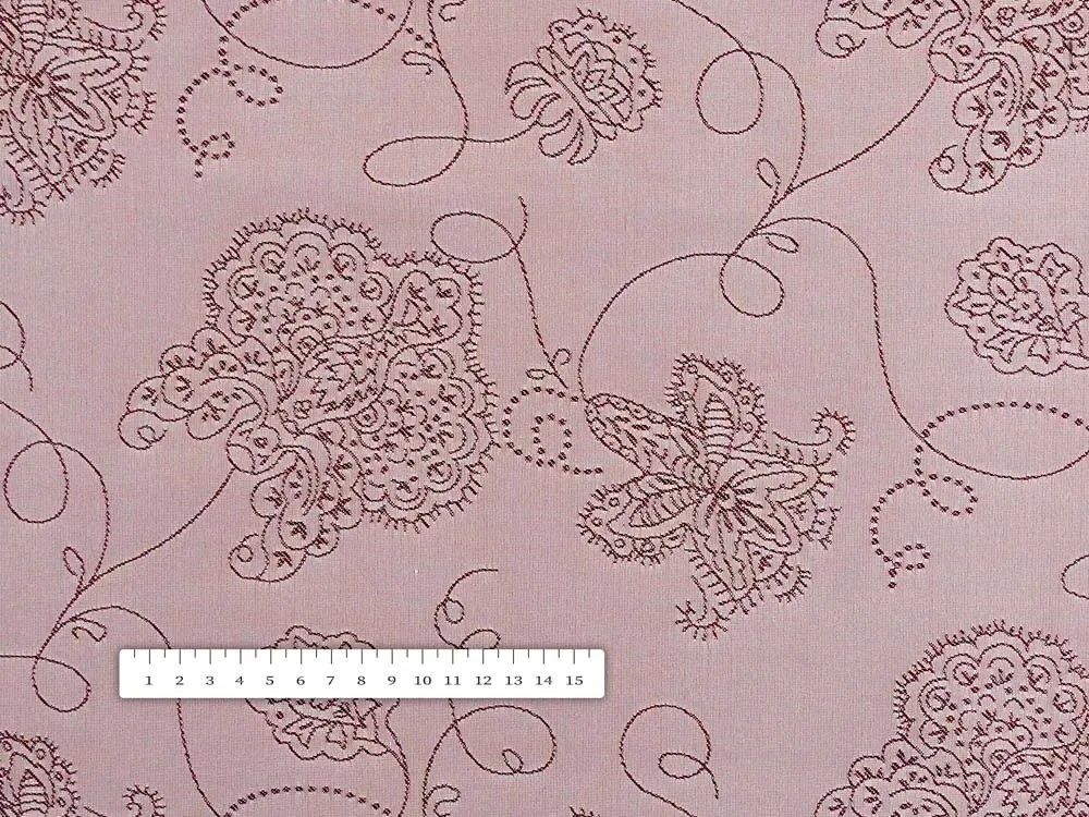 Biante Dekoračná obliečka na vankúš TF-077 Kvetované ornamenty na staroružovom 70 x 90 cm