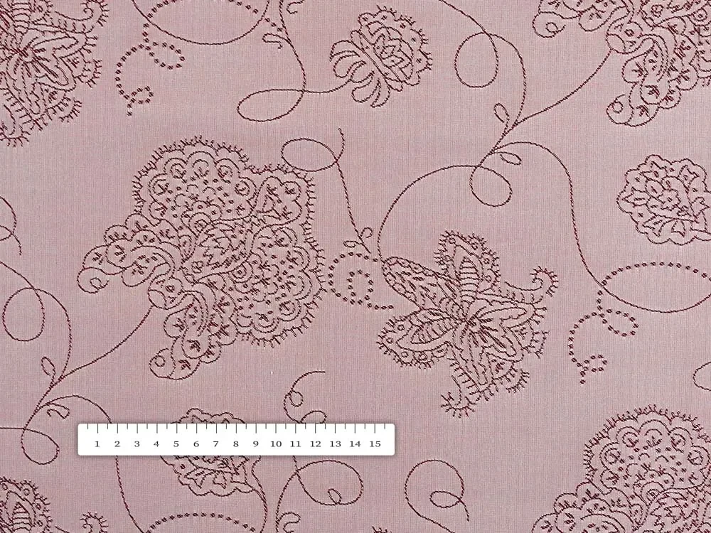 Biante Teflónový okrúhly obrus TF-077 Kvetované ornamenty na staroružovom Ø 60 cm
