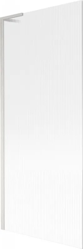 Mexen Next L, 1-krídlová vaňová zástena 80 x 150 cm, 6mm sklo s rebrovým vzorom, 6mm číre sklo, profil brúsená oceľ, 895-080-000-03-09-97