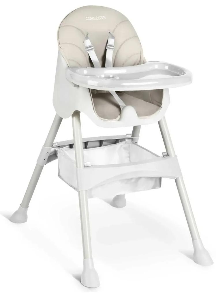 Detská jedálenská stolička Milo + podbradník | šedá