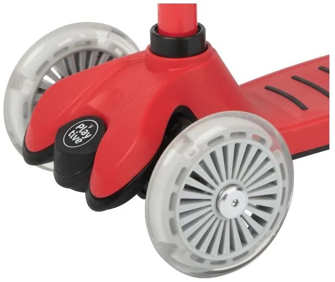 Playtive Kolobežka s LED kolieskami (trojkolobežka, červená)  (100387743)