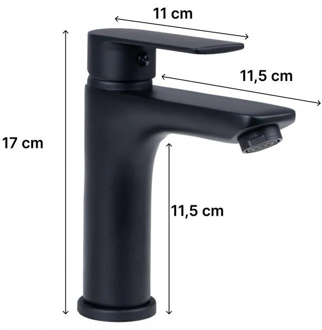 Erga Elena, umývadlová batéria h-170, čierna matná, ERG-YKA-BU.ELENA24-BLK