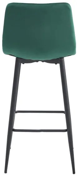 Set troch barových stoličiek ARCETO zamatové tmavozelené (čierne nohy) 3 ks