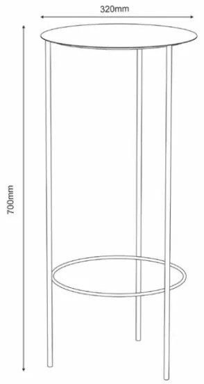 Stojan na kvety 70x32 cm zlatá