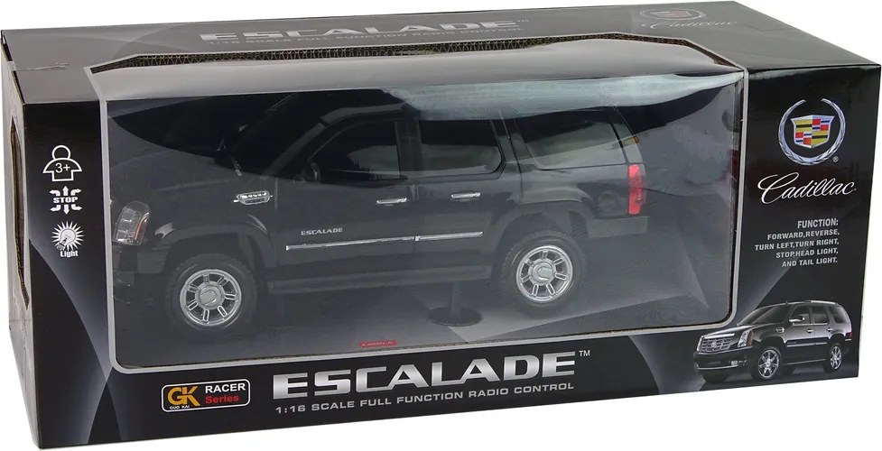LEAN Toys Autíčko Cadillac Escalade R/C, čierne, svetlá, zvuk, mierka 1:16