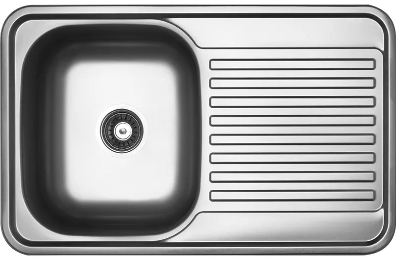 Kuchinox Faro, 1-komorový nerezový drez 780x480x185 mm, drážkovaný povrch, oceľová, LAV-SKH_311T
