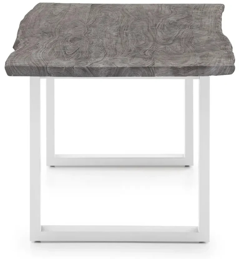 furniture-nabytek.cz - Masívny jedálenský stôl Bullwer z akácie a kovu, lakovaný, šedo-biely – 170 × 90 cm