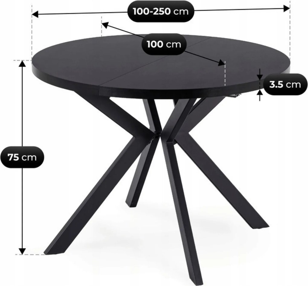 PROXIMA.store - Okrúhly stôl LUKAS FARBA: biela, FARBA NÔH: drevo