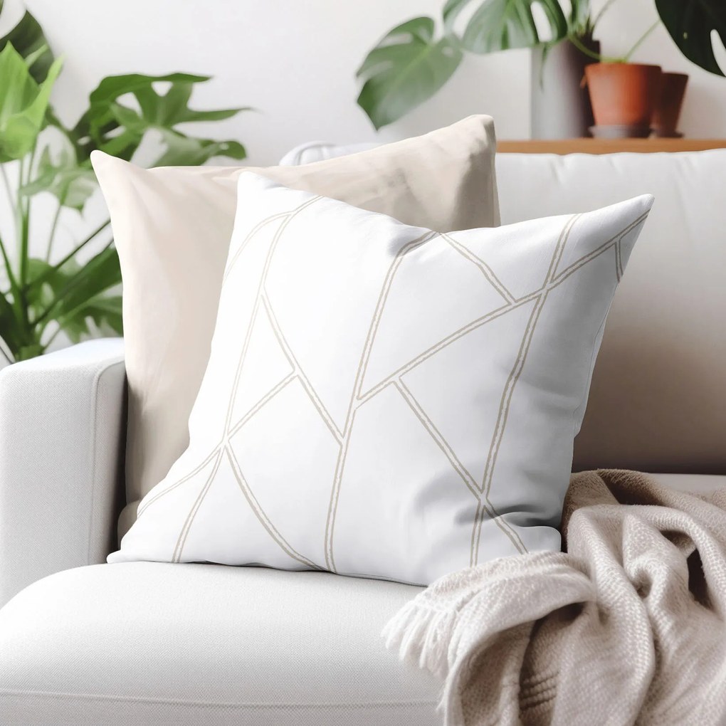 Goldea bavlnená obliečka na vankúš - geometrické línie na bielom 45 x 45 cm