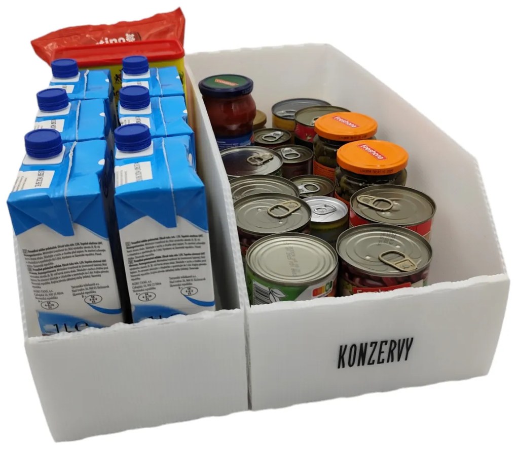 Prosperplast Úložný box, plastový 15x50x16cm - do spíže i do skříně KARTONPLAST - BÍLÝ