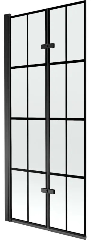 Mexen Castor vaňová zástena dvojkrídlová 80 x 150 cm, Čierny vzor, Čierna - 892-080-002-70-77