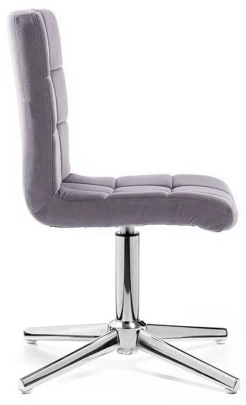 LuxuryForm DESIGN Stolička TOLEDO VELUR na striebornom kríži - tmavosivá