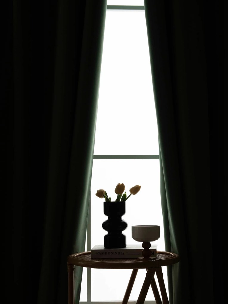 Blackout závesy Elias olivová – 140 × 280 cm (2 ks) - riasiaca stuha