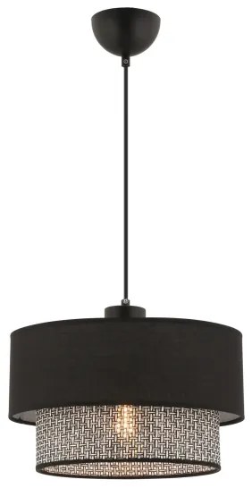 Luster na lanku ECHO 1xE27/60W/230V čierna/šedá