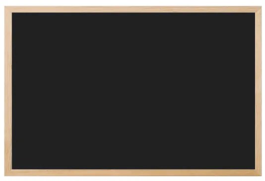 Toptabule.sk KRT01 Čierna kriedová tabuľa v prírodnom drevenom ráme 120x180cm / nemagneticky