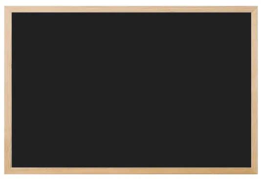 Toptabule.sk KRT01 Čierna kriedová tabuľa v prírodnom drevenom ráme 90x120cm / nemagneticky