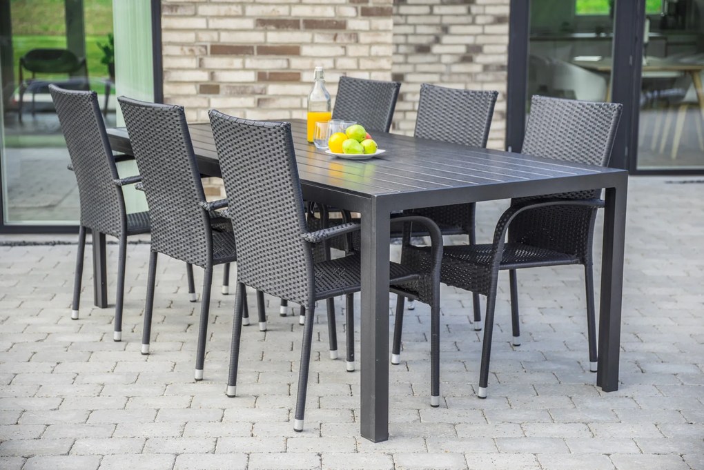 Záhradný jedálenský set Viking XL + 6x ratanová stolička Paris