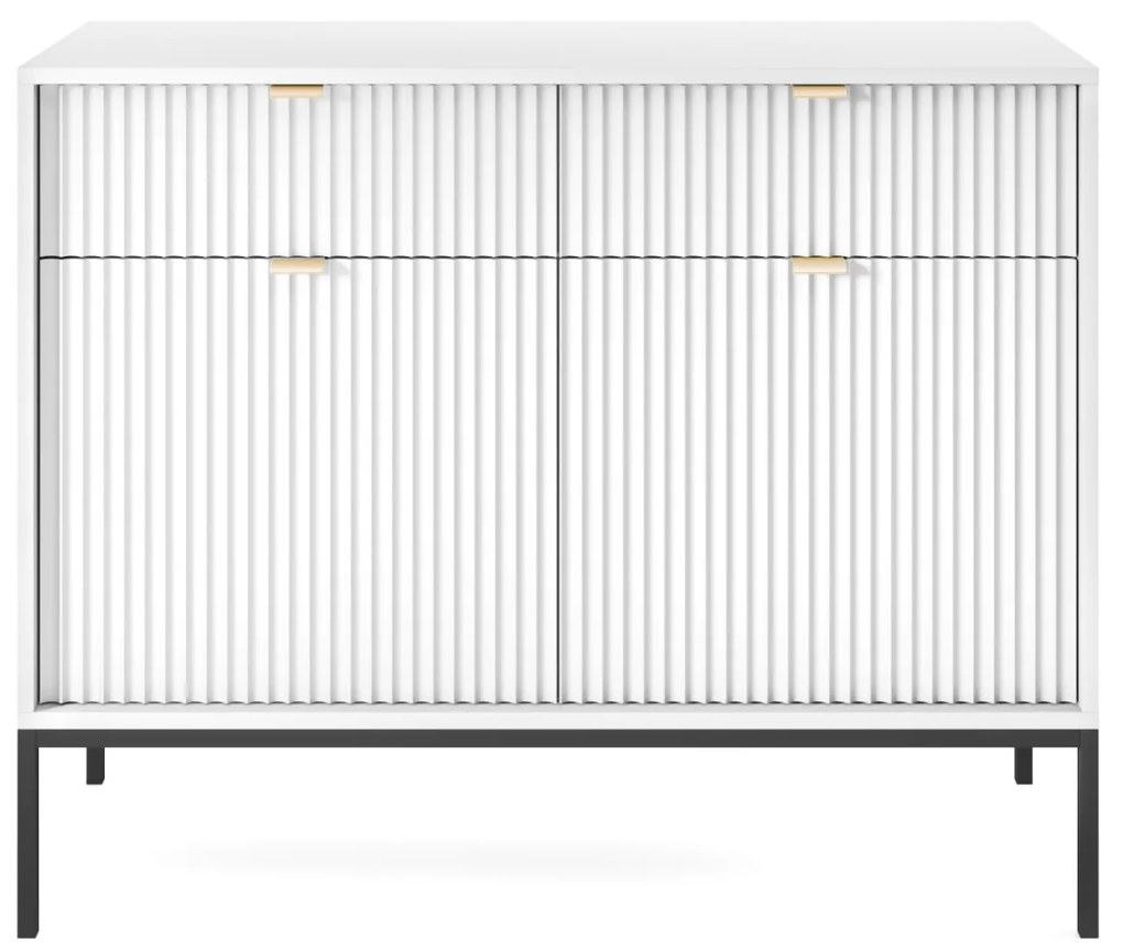 Komoda Nova 104 cm so zásuvkami biela/čierna