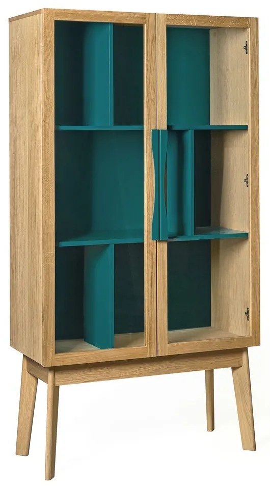 Tyrkysovomodrá vitrína Woodman Avon