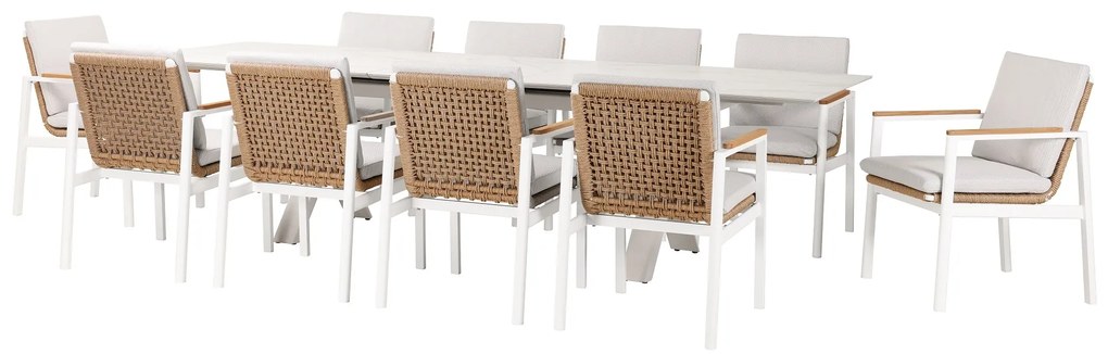 Carson jedálenský stôl biely 280-340 cm