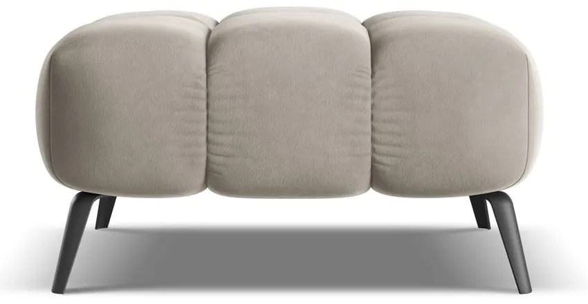 Béžová zamatová podnožka Nalu – Makamii