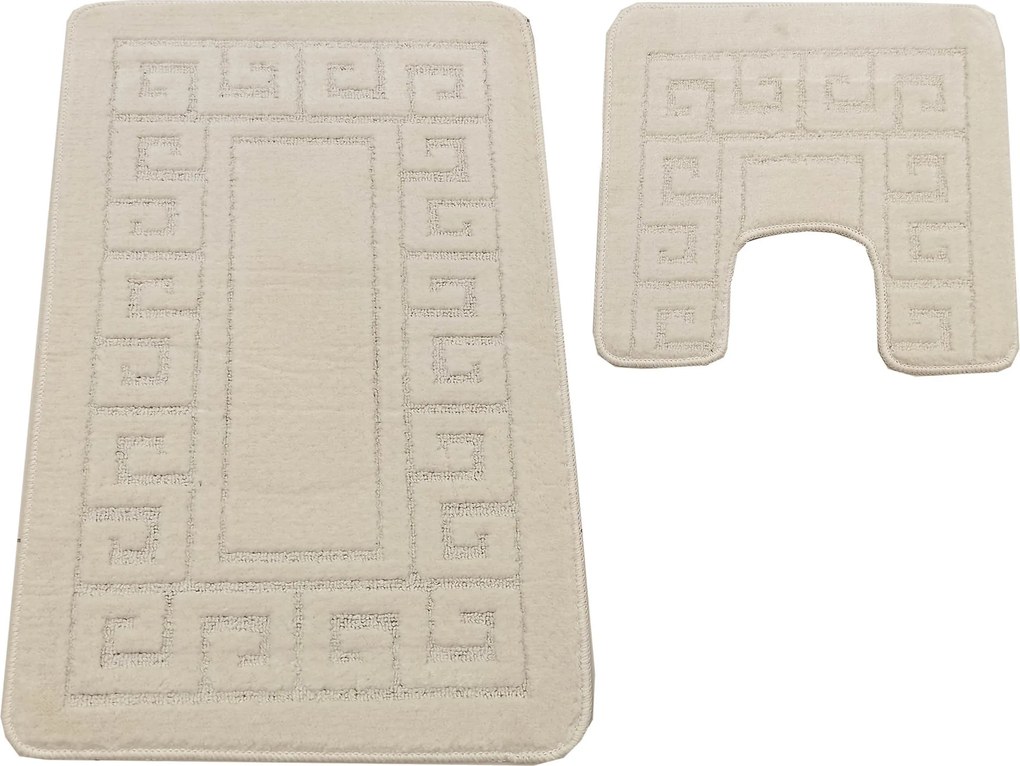 DY Kúpeľňová sada koberčekov s výrezom Montana Ethnic - krémová