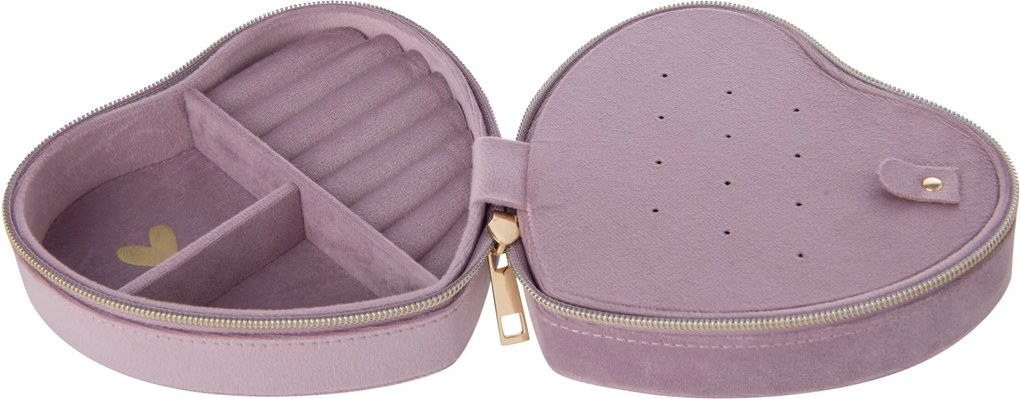 Šperkovnice Heart velur lila velká – 15,8*14,7*7 cm