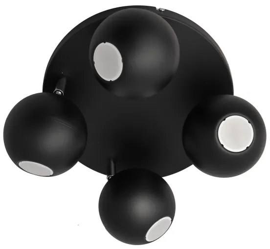 LED Bodové svietidlo MIDWAY 4xGU10/6,5W/230V čierna