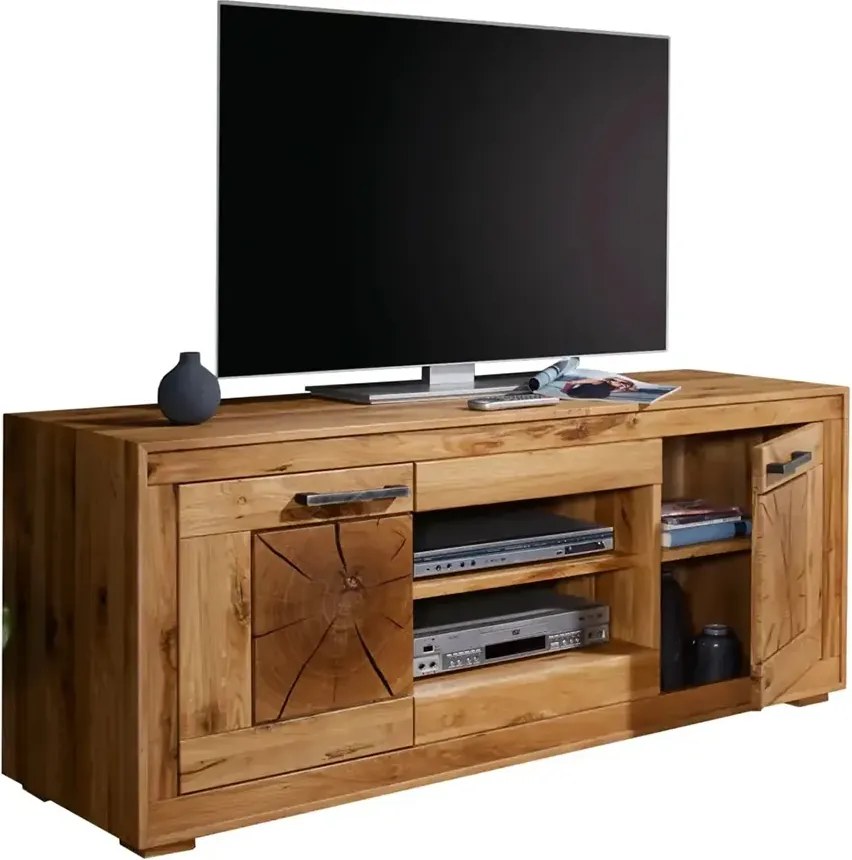 Dubová TV skrinka s 2 dvierkami, 150x46x62 cm