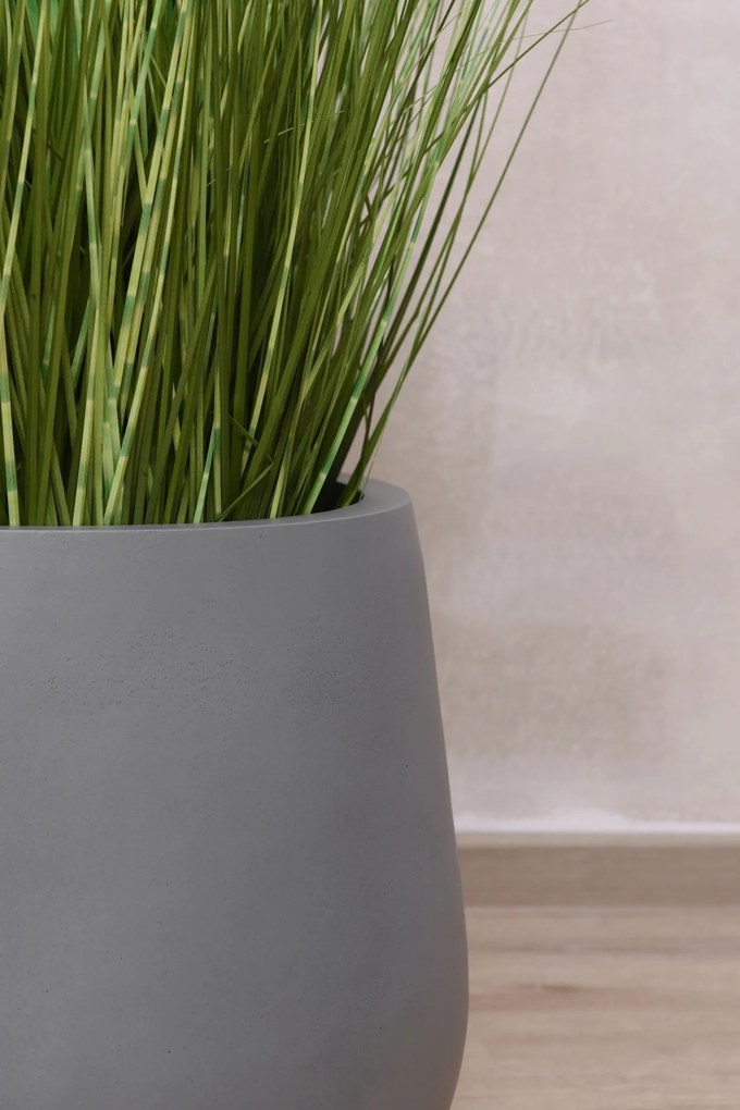 Kvetináč GIRAR, sklolaminát, výška 37 cm, sivá