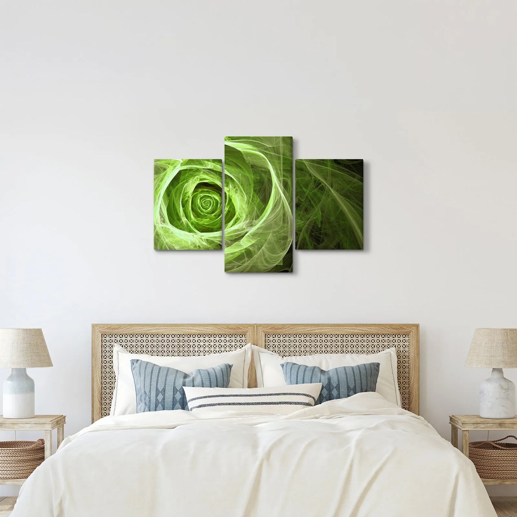 Obraz - Abstraktné ruže zelená (90x60 cm)