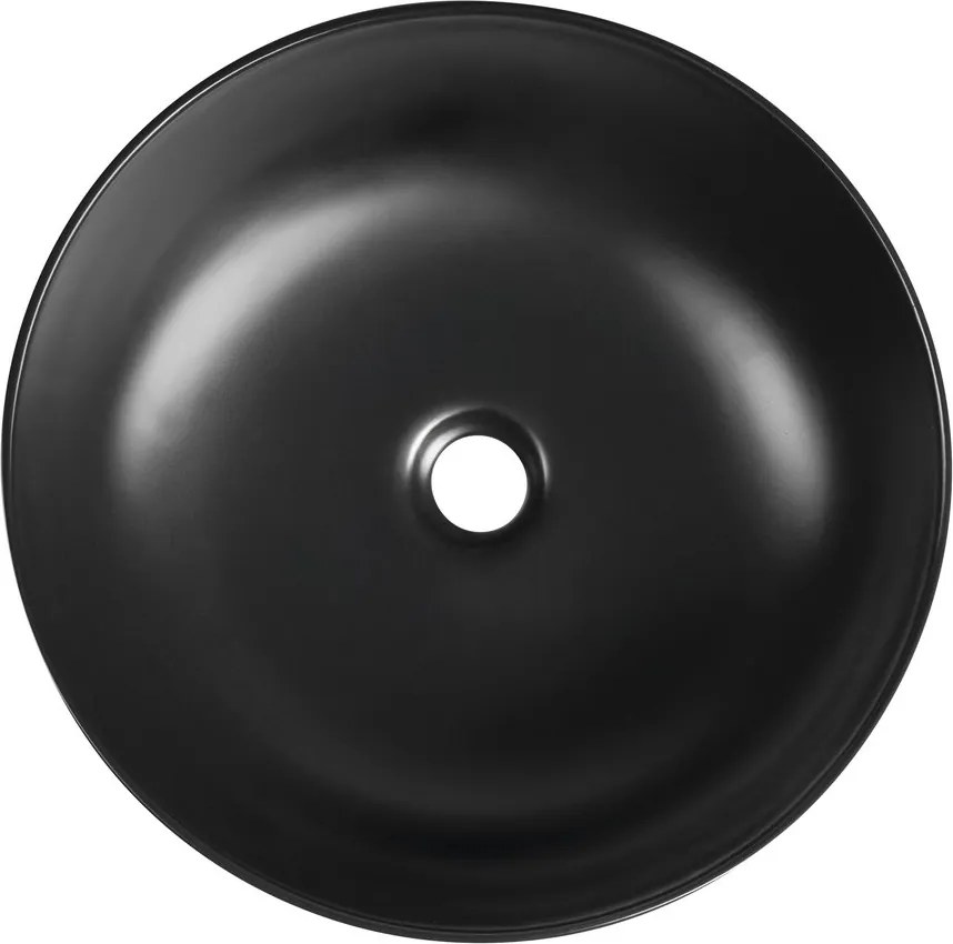 Sapho Sapho, RONDEA keramické umývadlo na dosku priemer 41cm, čierna matná, AR445B